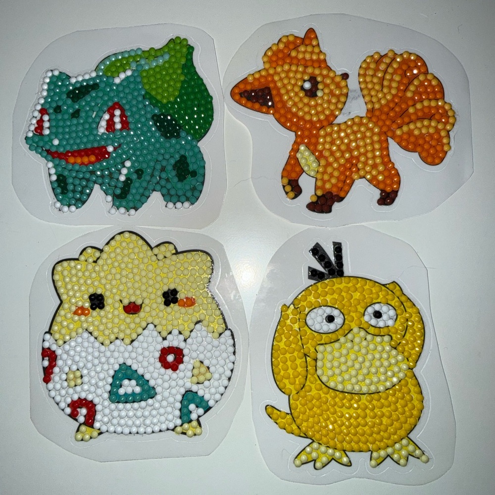 Pick 2 Pokémon Diamond Art Sticker Variety 5D Bulbasaur, Vulpix, Togepi, Psyduck